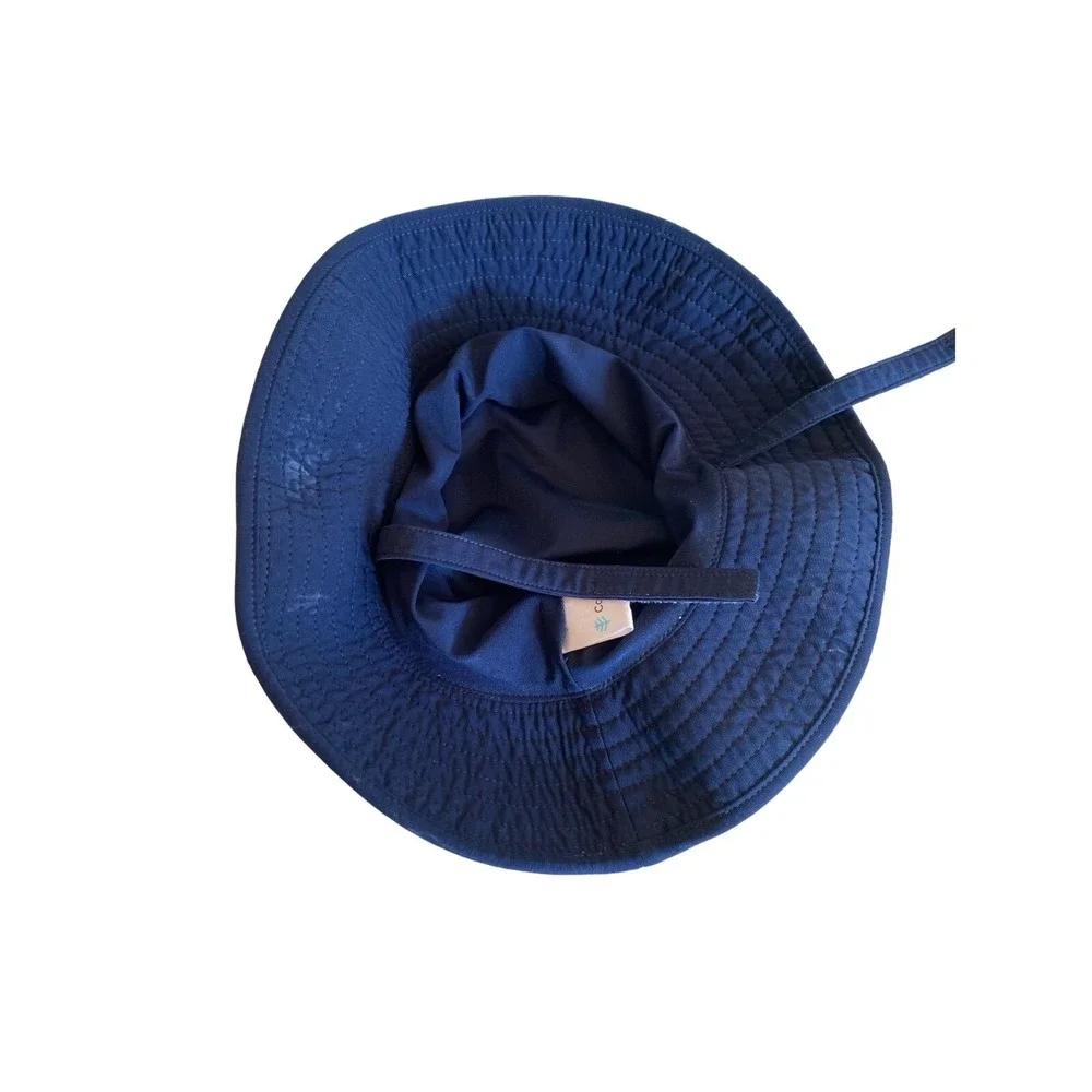 Coolibar Navy Baby Splashy Bucket Hat 12-24M 84% Polyester 16% Spandex Lightweig